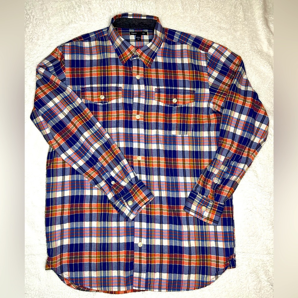 🍂GAP KIDS Girl Plaid Long sleeve buttoned down XXL